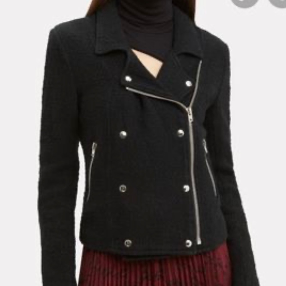 NWT IRO Avery SPE Knit Moto Cropped Jacket